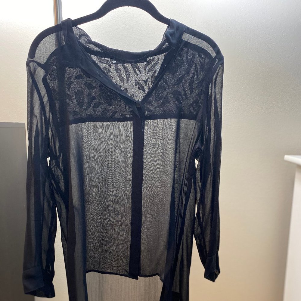 Patterson J Kincaid Black Sheer Blouse